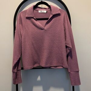 FRAY Women's Waffle Knit Top